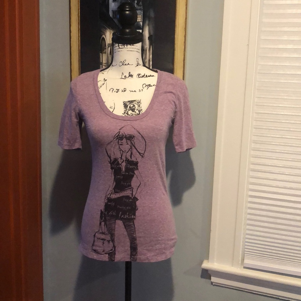 Heathered Purple Fashionista Sketch Tee